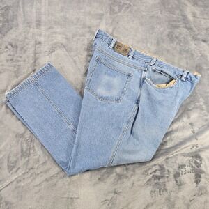 Duluth Ballroom Jeans Mens 46x32 Light Indigo Blue Relaxed Outdoor Work Wear